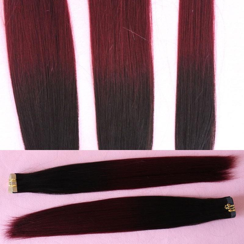 1bT99J Ombre Virgin Hair Tape In Hair Extensions Two Tone Brazilian Hair Weave Best Quality Top Grade Hair Weave