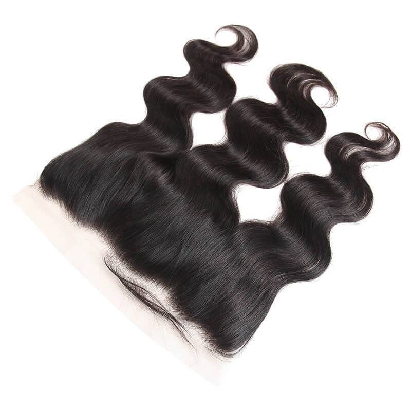 13X4 Body Wave Lace Frontal Closure With Bleached Knots 7A Grade 100% Brazilian Virgin Hair Natural color in stock