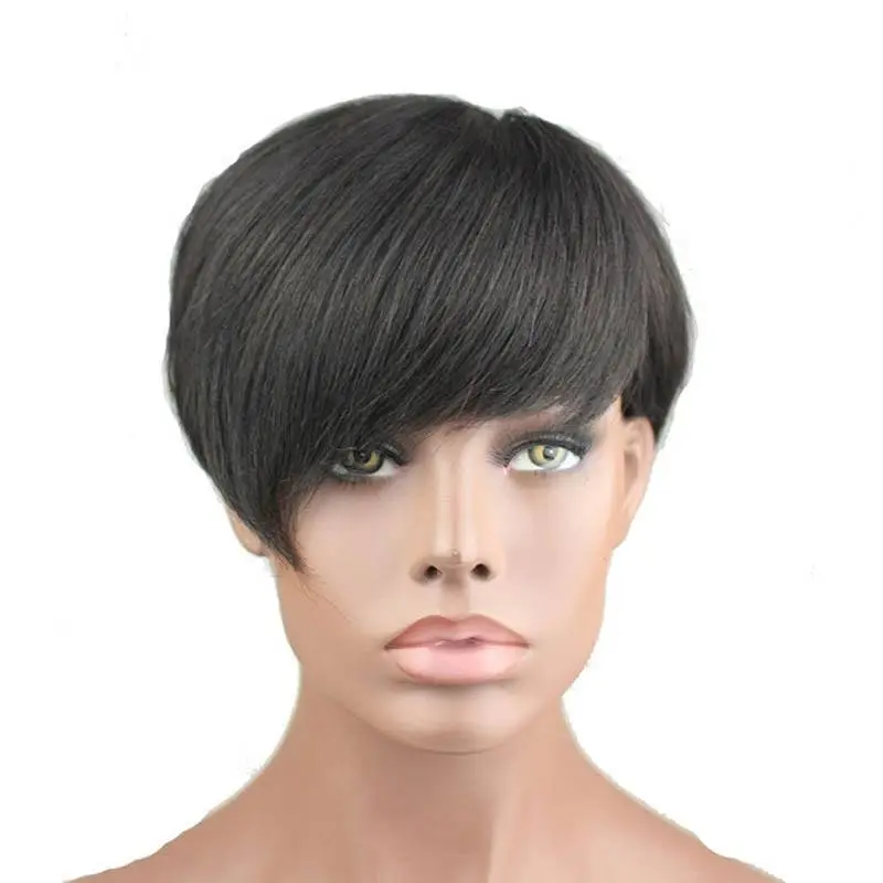 Eseewigs Best Indian short human hair wigs for black women  virgin human hair bob wigs with bangs baby hair