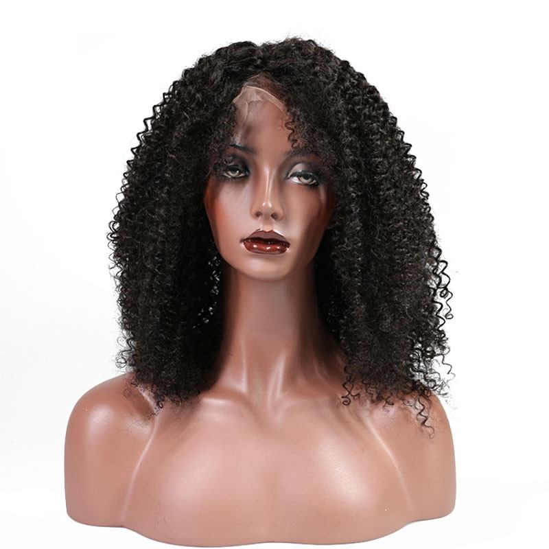 Afro Kinky Curly Full Head Lace Front Wigs 250 Percent High Density for African American Women