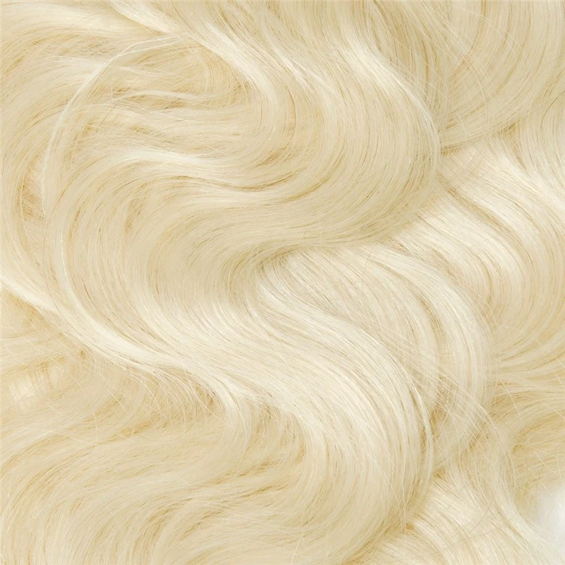 120g 10 pcs Body Wave Hair Clip in Virgin Human Hair Extension 60# 613# Blonde Color