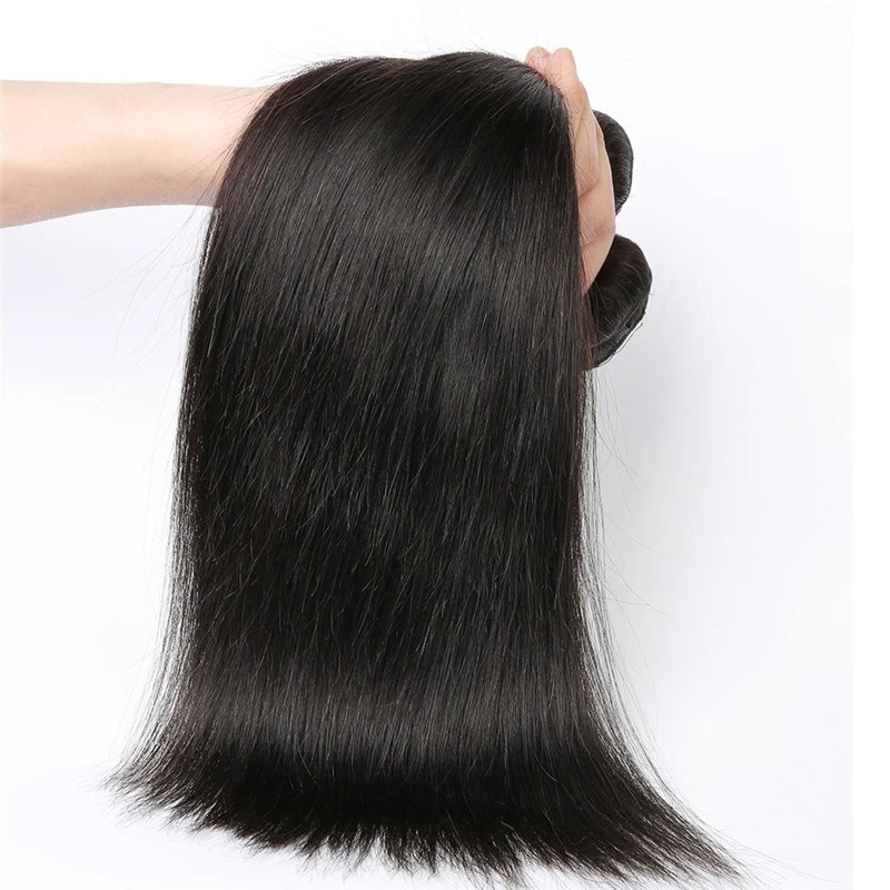 Natural Color Silk Straight Peruvian Remy Human Hair Weave 3 Bundles