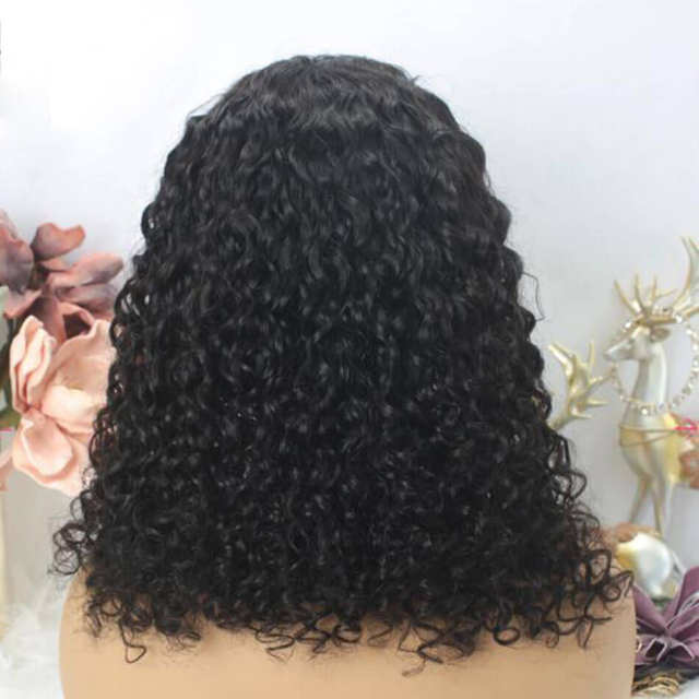 Curly Human Hair Wigs Brazilian Remy Hair HeadBand Wig Full Machine Made Half Wig Glueless 180 Density For Black Women