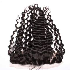 12A Deep Wave 13x4 Lace Frontal Closure Peruvian Hair Real Human Hair