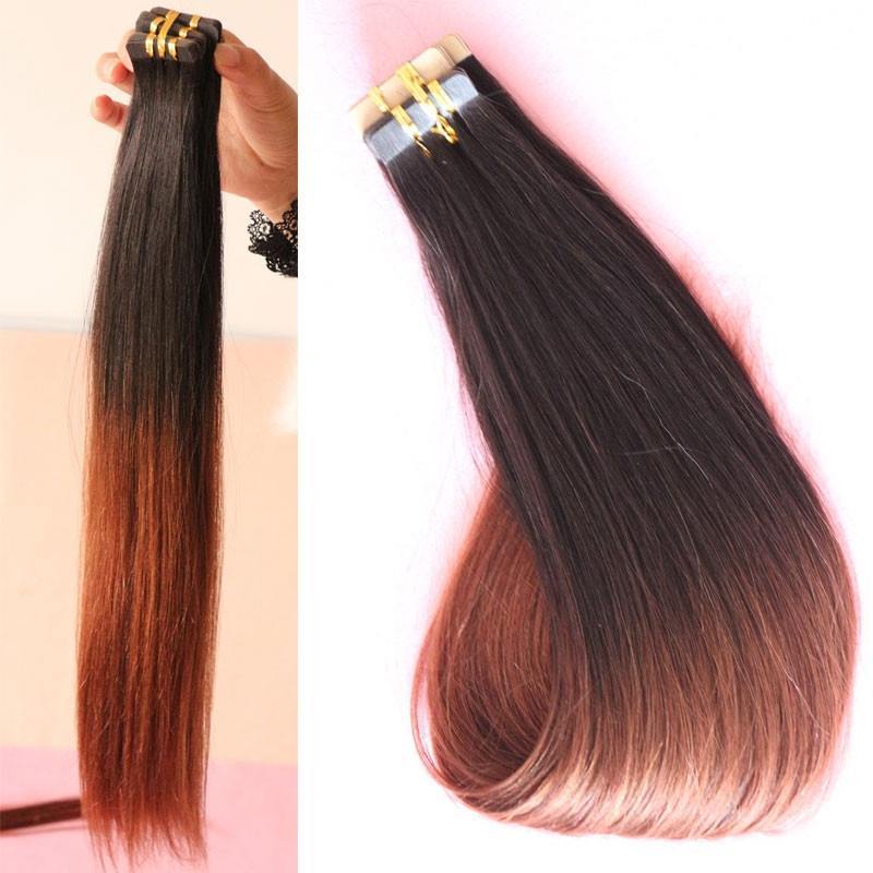 Wholesale Adhesive Ombre Tape Hair Weave Peruvian Tape In Hair Extension Tape Weft Hair Ombre F