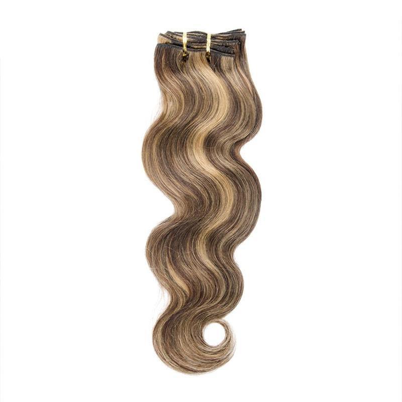 100g Natural Body Wave Clip In Hair Extension Highlight Color 7pcs