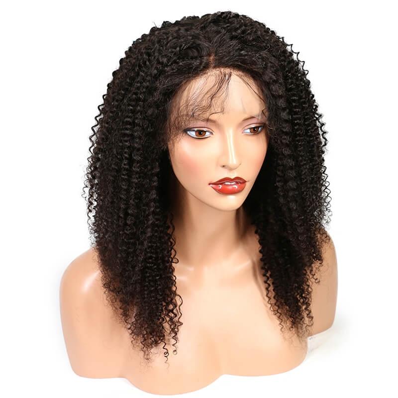 300% Density Brazilian Kinky Curly Lace Front Human Hair Wigs For Black Women Virgin Kinky Curly  Human Hair Wigs