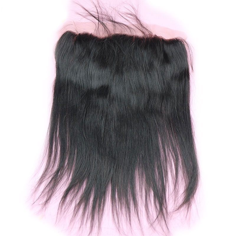 13X4 Lace Frontal Closure Silk Straight Swiss Lace Frontal Top Grade Peruvian Human Hair 130% Density