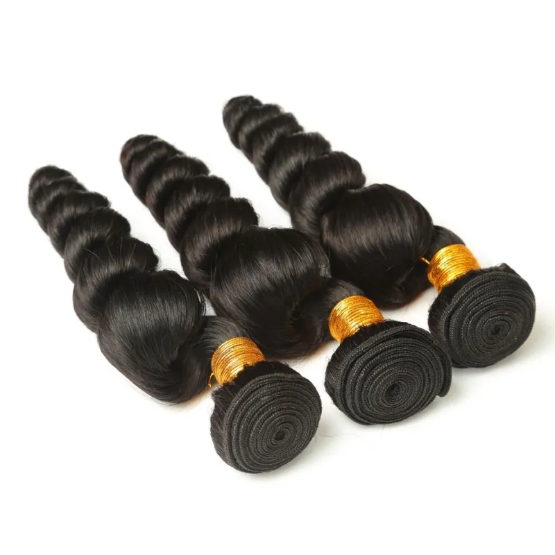 Natural Color Loose Wave Malaysian Remy Human Hair Weave 3pcs Bundles