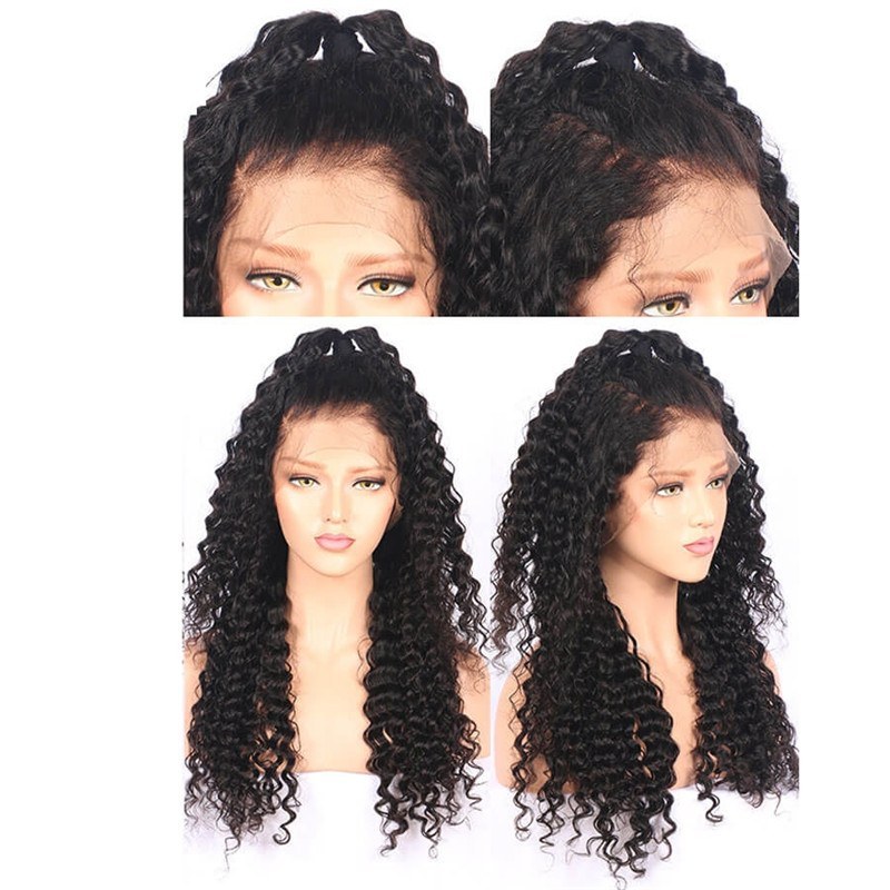 Silk Top Glueless Full Lace Wigs Hidden Knots Deep Curly Human Hair Wigs Human Hair Wigs Natural Hair Line Stock