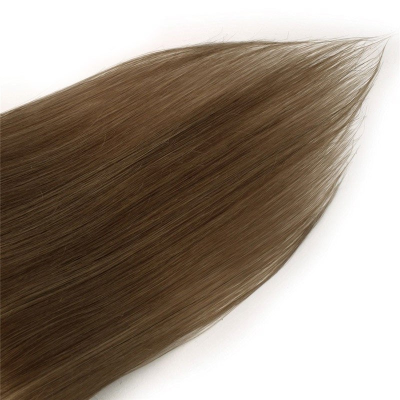 100g 7pcs Clip in Human Hair Extension Silky Straight 100 Brazilian Human hair 8# color