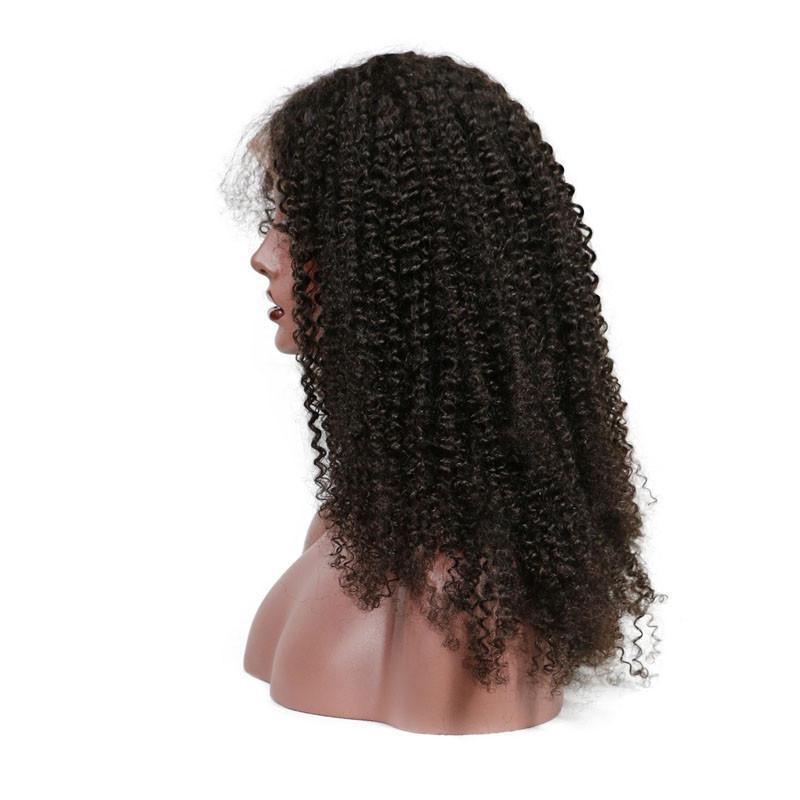 300% Density Wig Kinky Curly  Wigs Malaysian Hair Pre-Plucked Human Hair Wigs Natural Hair Line