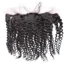 Kinky Curly Indian Remy Hair Lace Frontal Closure 13x4 inch Natural color