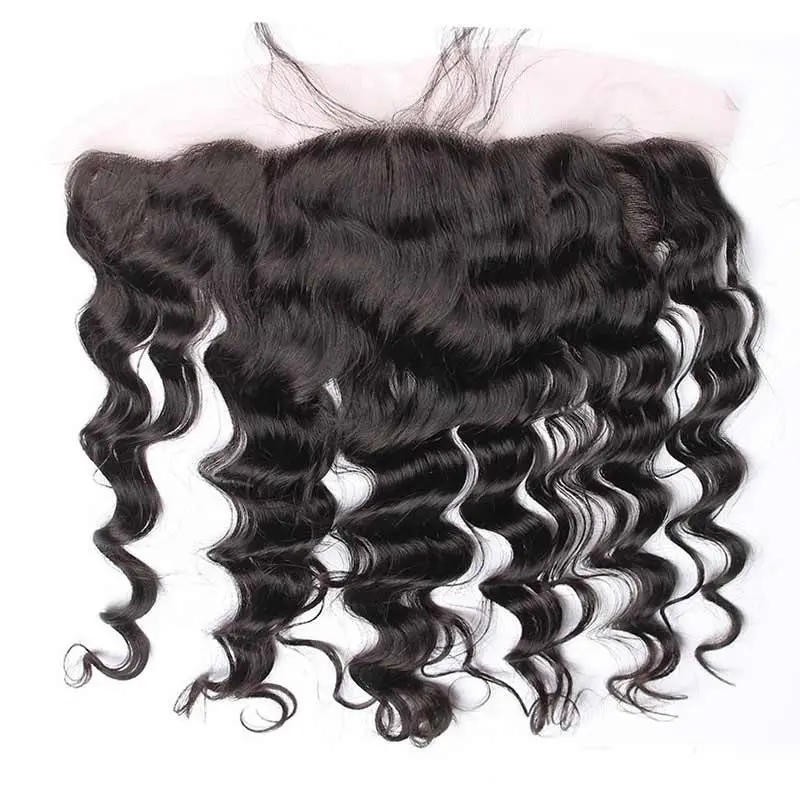 Brazilian Loose Wave 13x4 Ear to Ear Lace Frontal Closure Human Hair Pre Plucked