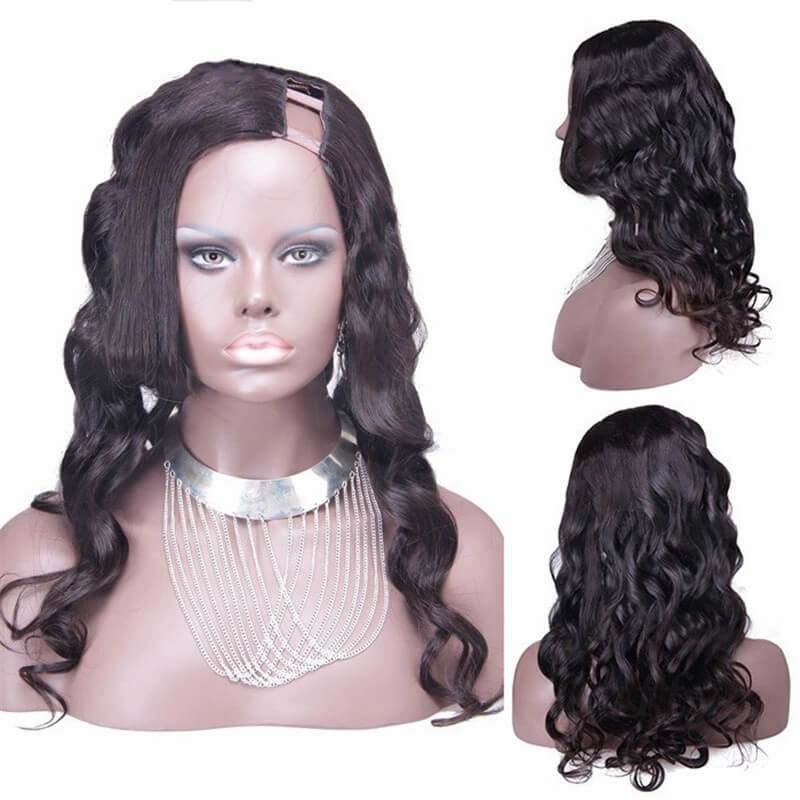 #2 Loose Wavy Peruvian Virgin Human Hair U Part Wigs 8-24 inch in stock