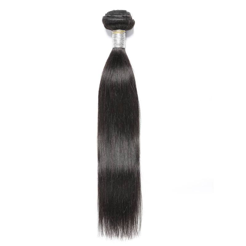 Natural Color Silk Straight Peruvian Remy Human Hair Weave 3 Bundles