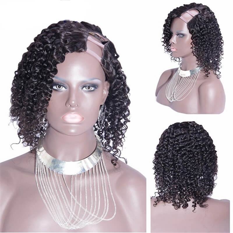 Kinky Curly Malaysian Virgin Remy Human Hair U Part Wigs Uk 8-24 in stock