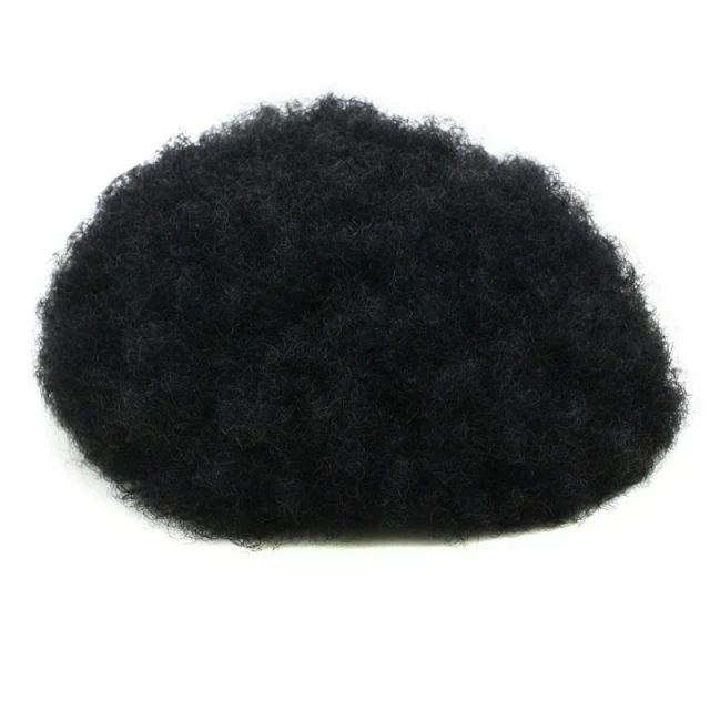 Human Hair Afro Curly Mono Base with PU Mens Toupee Hairpiece Wig Base ...