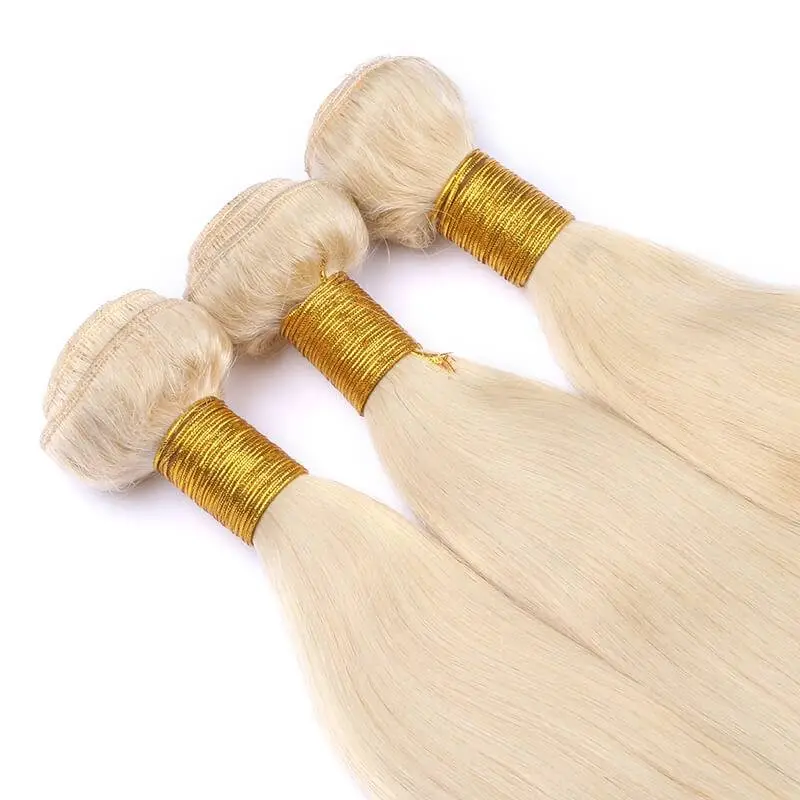 613# Blonde Human Virgin Hair Straight Bundle 28 inch in stock 1pcs