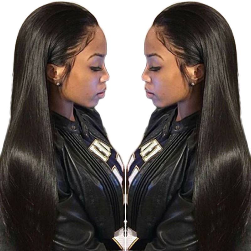 360 Lace Frontal Wigs Pre Plucked Silk Straight 100% Human Hair Wigs Natural Hair With Baby Hair Line Wigs 360 Lace Wig