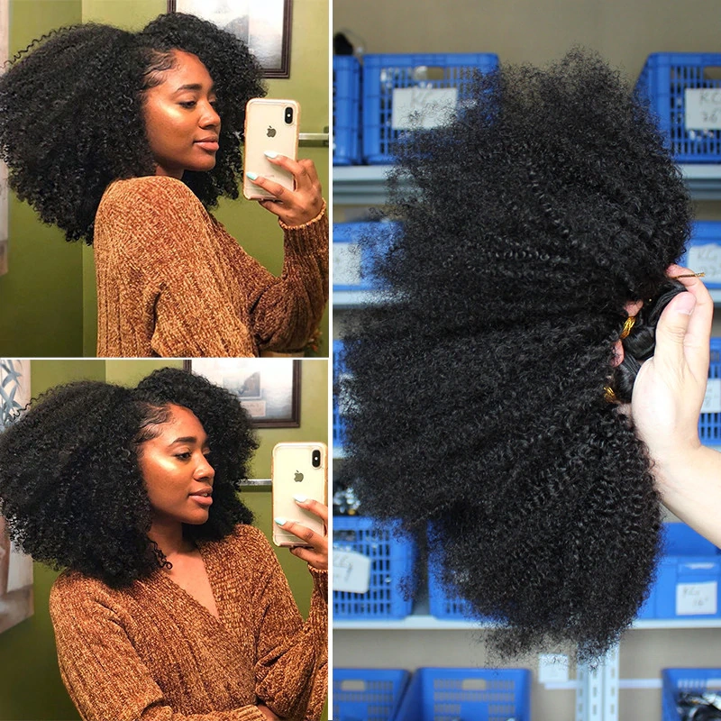Human Braiding Hair Bulk No Attachment Mongolian Afro Kinky Curly