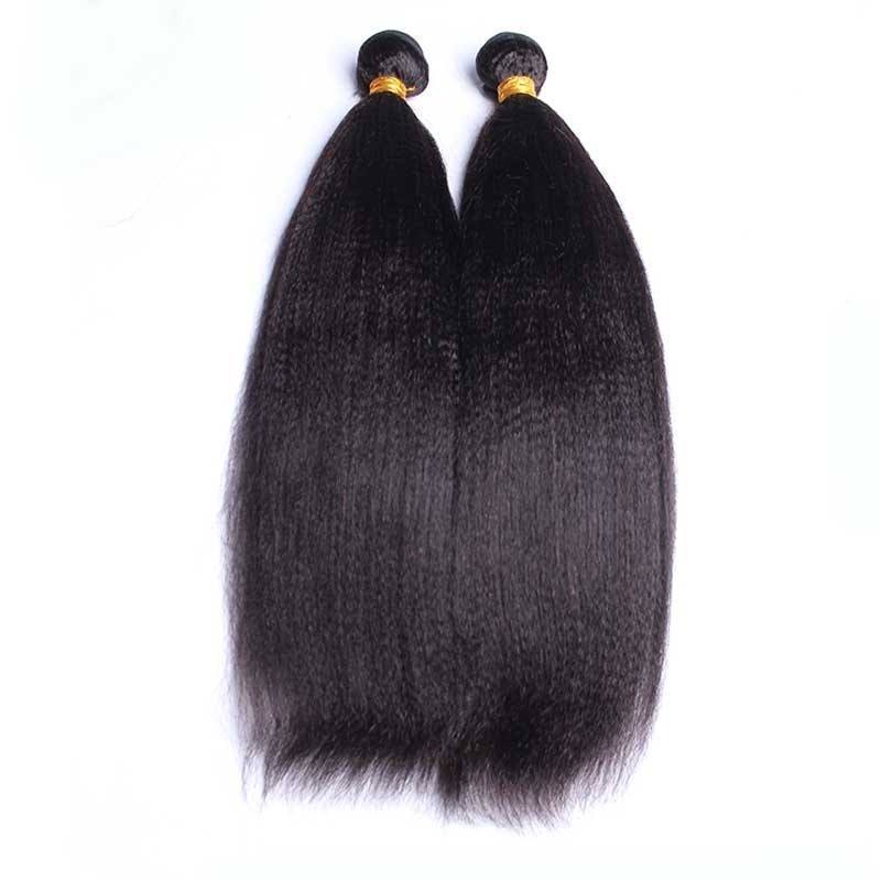 Brazilian Remy Hair Italian Yaki Human Hair Weaves 3Bundles Natural Color