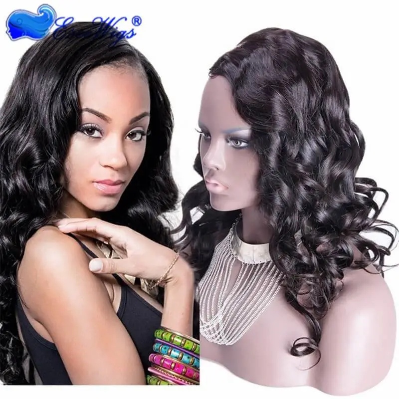 Affordable U Part Wigs Loose Wavy Brazilian Virgin Human Hair U Part Wigs 8-24 in stock