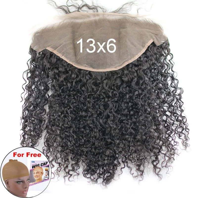 13X6 Water Wave Lace Frontal Closure Ear To Ear Brazilian Remy Human Hair Free Middlie 3 Part Lace Frontals With Baby Hair