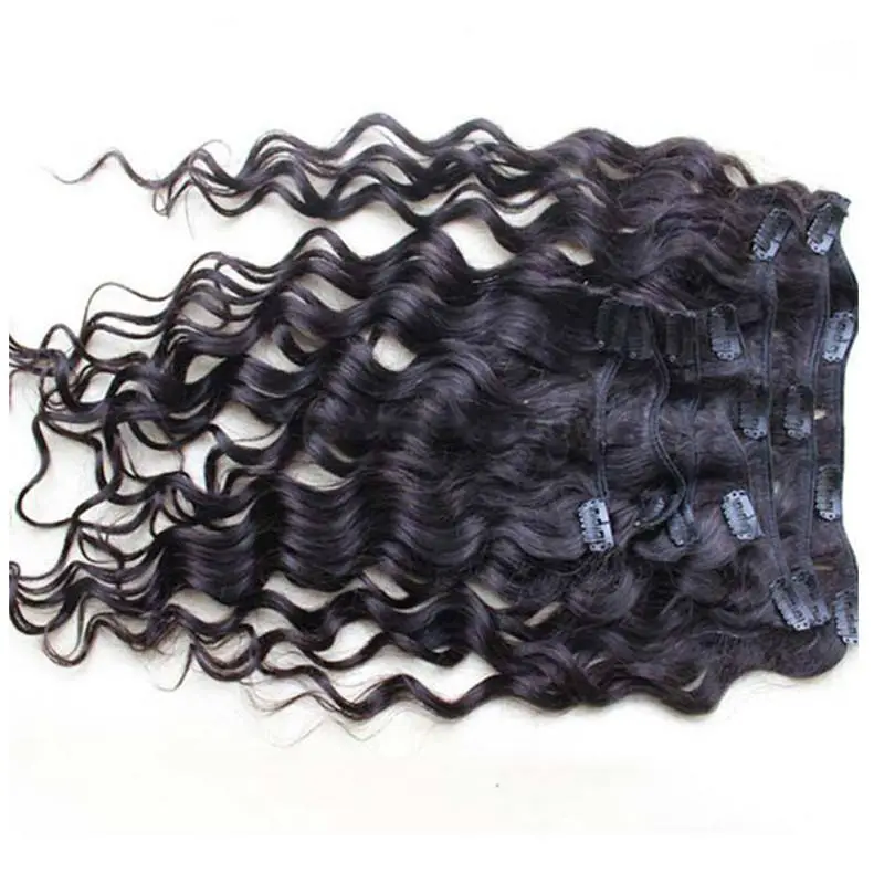 Clip In Huamn Hair Extensions Loose Wave Brazilian Virgin Hair Natural Color