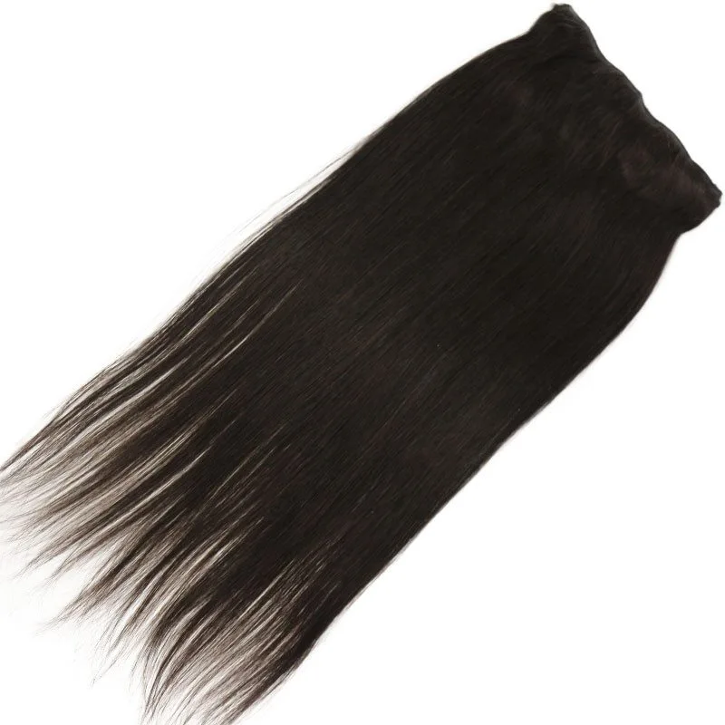 Flip Hair Extension 7A Unrocessed Malaysian Virgin Hair Human Hair Straight 1# Jet Black Color Flip In Hair 100g/pc