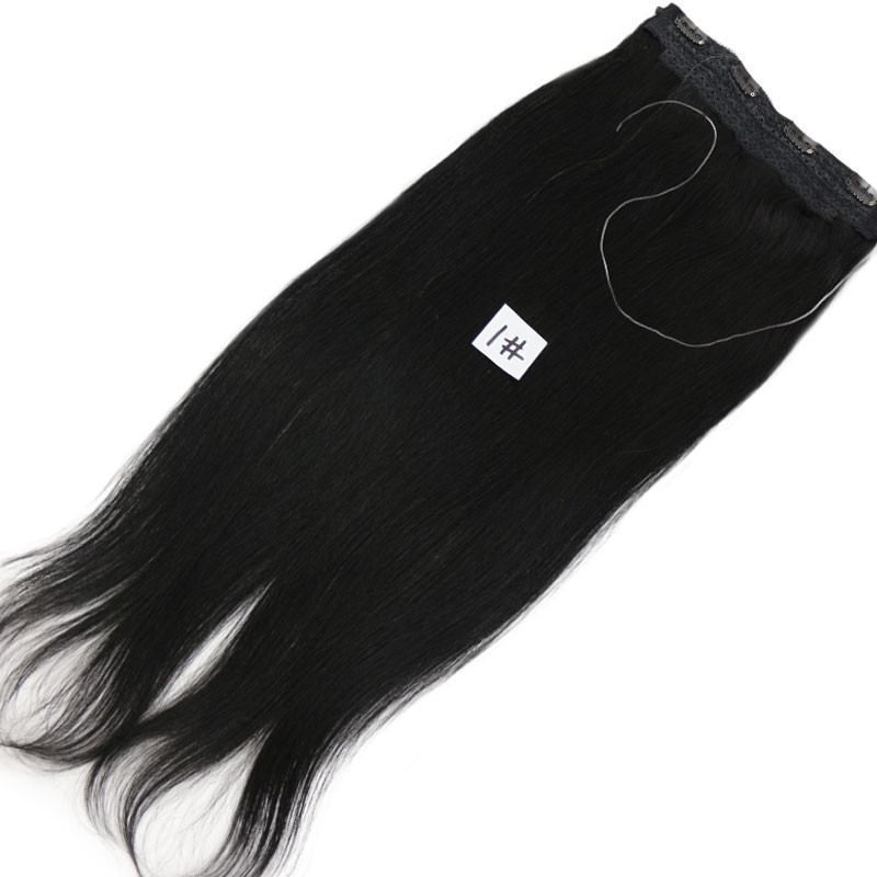 Flip Hair Extension 7A Unrocessed Malaysian Virgin Hair Human Hair Straight 1# Jet Black Color Flip In Hair 100g/pc