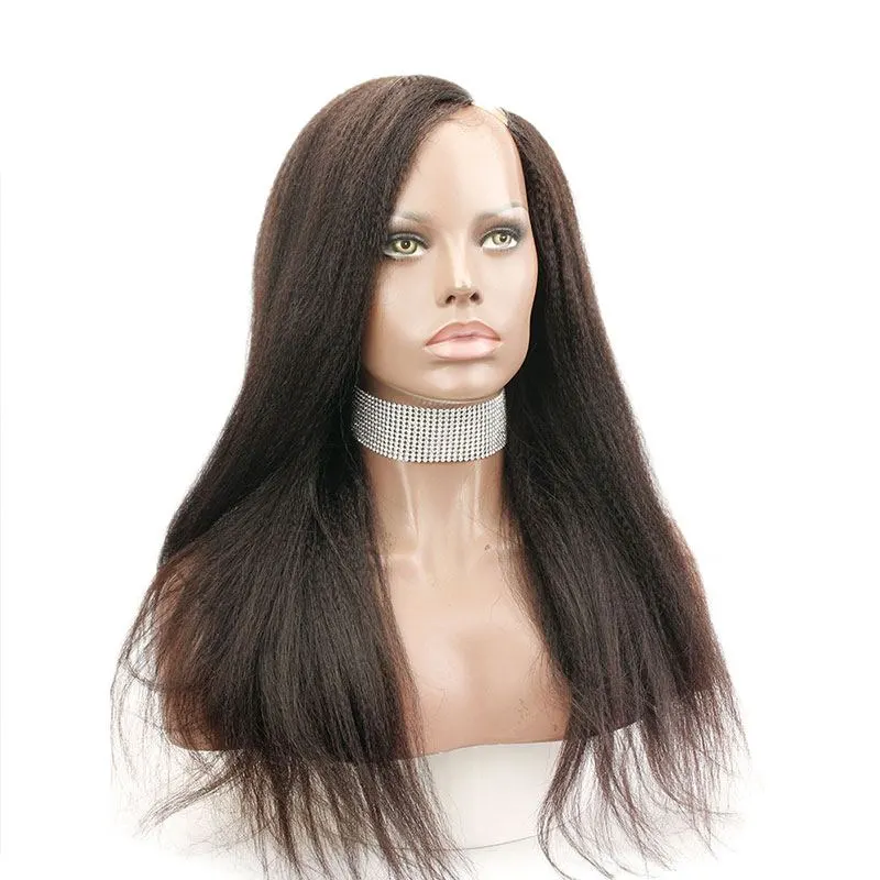 Italian Yaki U Part Wig Human Hair Wigs Brazilian Remy Hair Full and Thick for Black Women Pre Plucked 1"x4" Opening