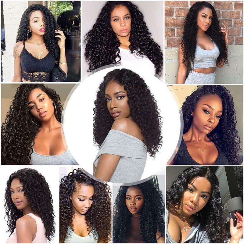 Kinky Curly Indian Remy Hair Lace Frontal Closure 13x4 inchs Natural color