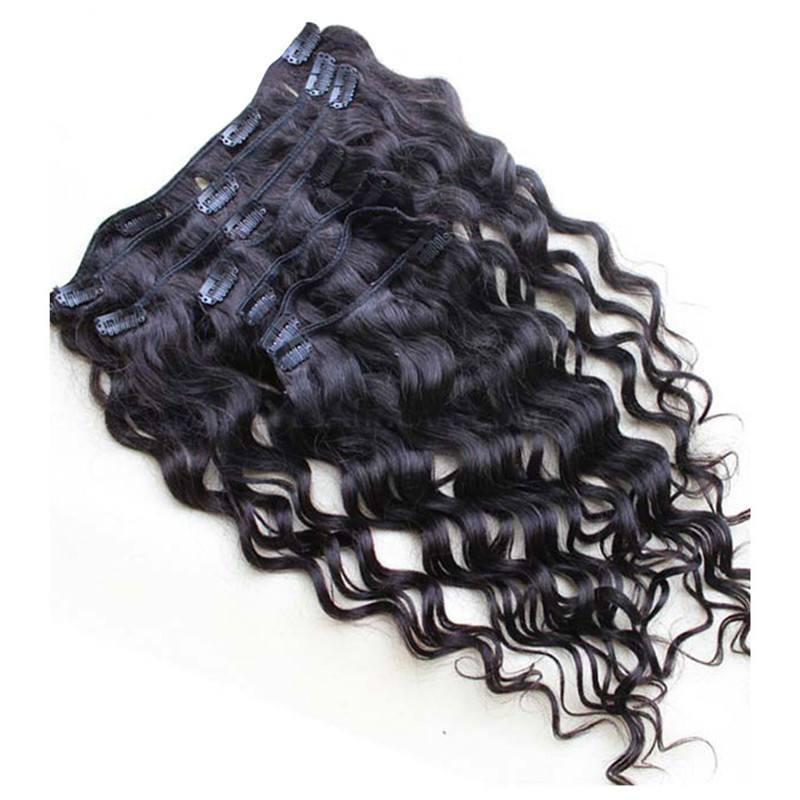 Clip In Huamn Hair Extensions Loose Wave Brazilian Virgin Hair Natural Color