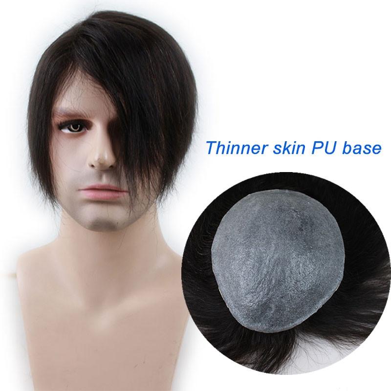 Toupee for Men Whole Thinner PU Base Not Deformed en Hairpiece