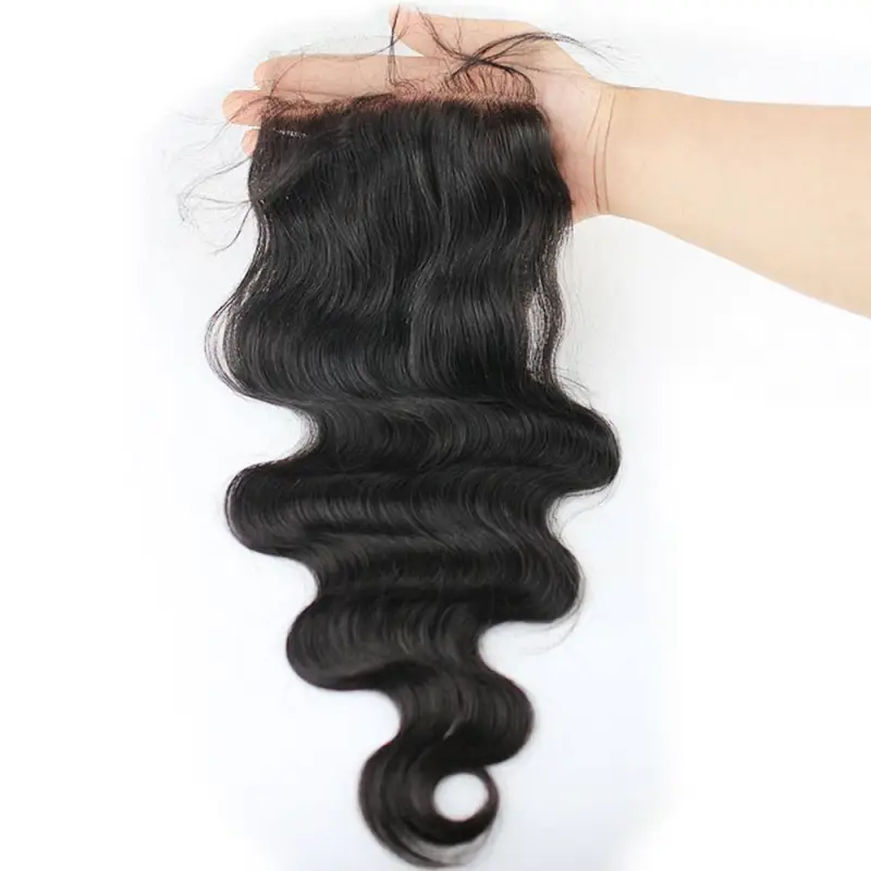 5x5 Lace Closure Malaysian Body Wave Closure Human Hair Lace Closure With With Baby Hair Bleached Knots 7A Lace Top Closure