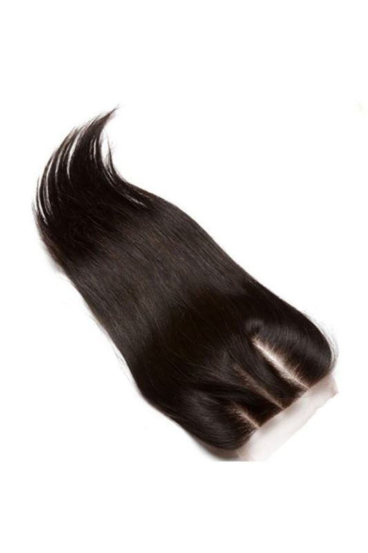 Natural Color Brazilian Hair Silk Straight Three Part 4x4 Lace Closure