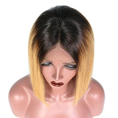 1b 27 Blonde Ombre lace Front Front Human Hair Bob Wigs Silky Straight Peruvian Human Remy Hair Wigs For Women