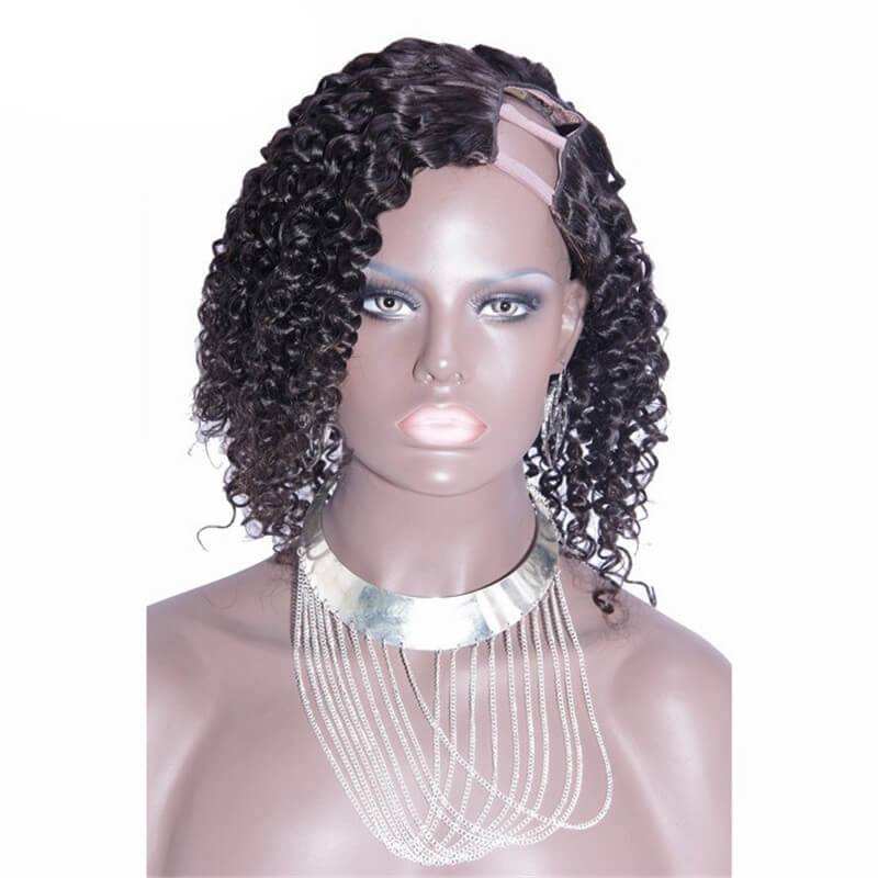 Kinky Curly Malaysian Virgin Remy Human Hair U Part Wigs Uk 8-24 in stock