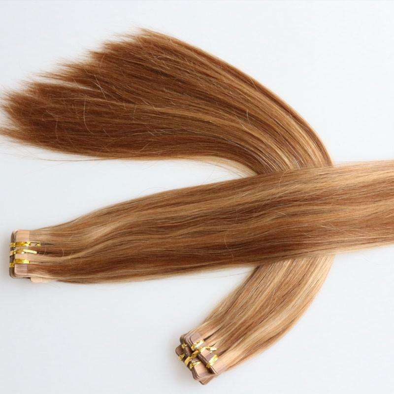 Hotsale Unprocessed Virgin Malaysian Hair Piano Color Tape In Hair Extensions Straight Adhesive Tape Hair 27/30 color