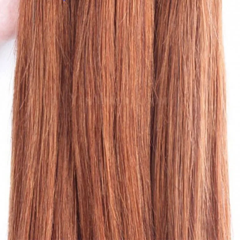 Color #30 Medium Brown Brazilian Remy Hair Straight Hair Weave 3 Buddles
