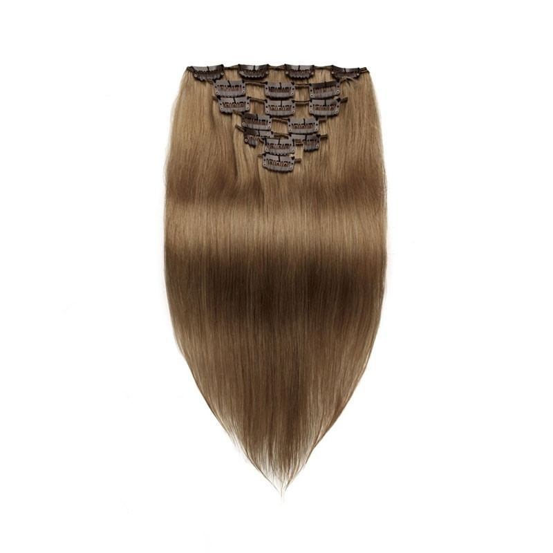 Brown 70g Clip in Brazilian Hair Extensions for Sale Red Straight 7pcs Human Hair