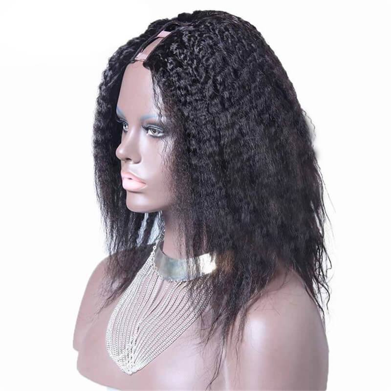 Kinky Straight Brazilian Virgin Human Hair U Part Wigs 8-24 in stock