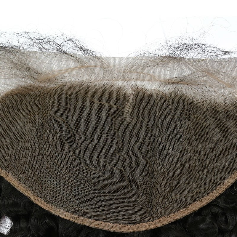 13x6 Mongolian Kinky Straight Lace Frontal Closure Bleached Knots Coarse Yaki Lace Frontal