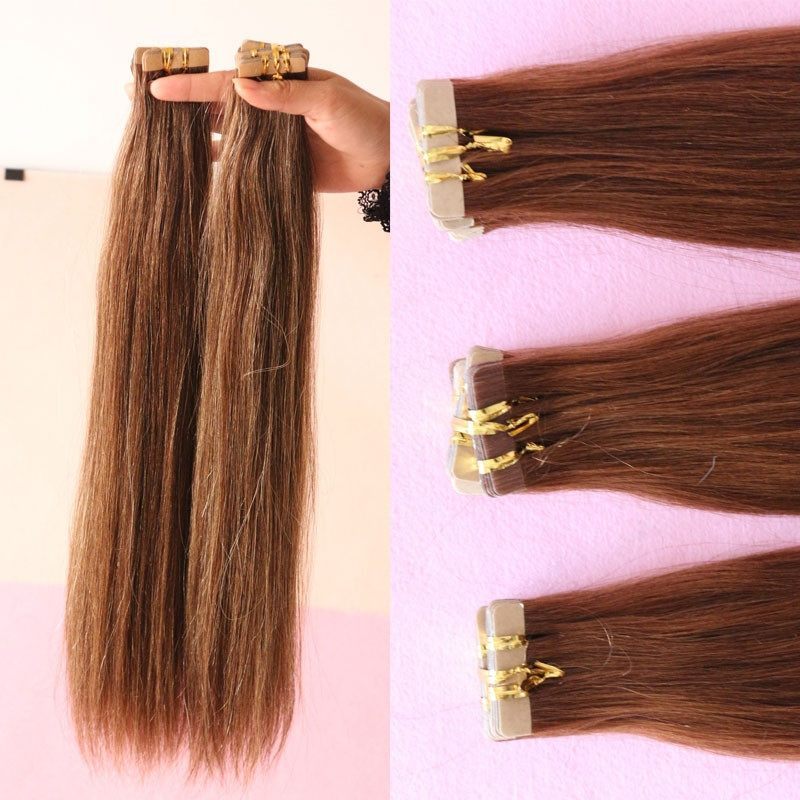 Hair Extension Adhesive Tape In Extension Indian Virgin Hair With Adhesive Tape Hair 30#