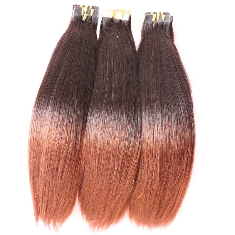 Wholesale Adhesive Ombre Tape Hair Weave Peruvian Tape In Hair Extension Tape Weft Hair Ombre F