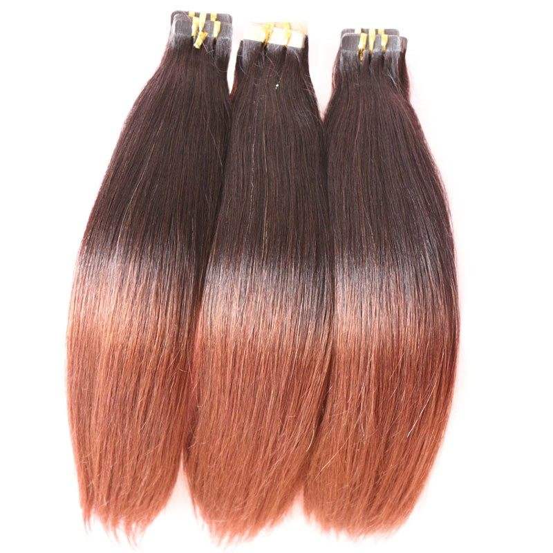 Wholesale Adhesive Ombre Tape Hair Weave Peruvian Tape In Hair Extension Tape Weft Hair Ombre F