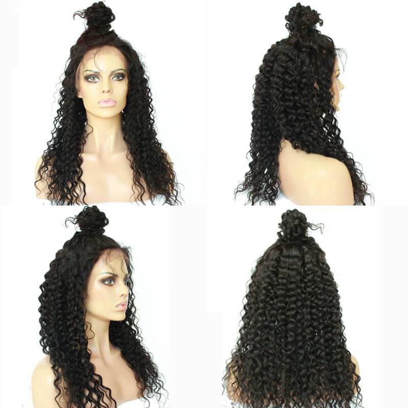 300% High Density Deep Curly Wigs  Human Hair Wigs 7A Brazilian Hair for Black Women