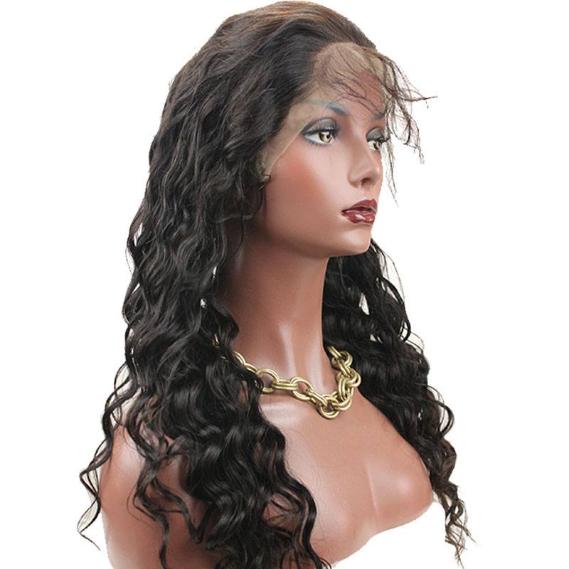 360 Lace Wigs 180% Density 360 Circular Lace Human Hair Wigs peruvian virgin Full Lace Wigs Loose Wave