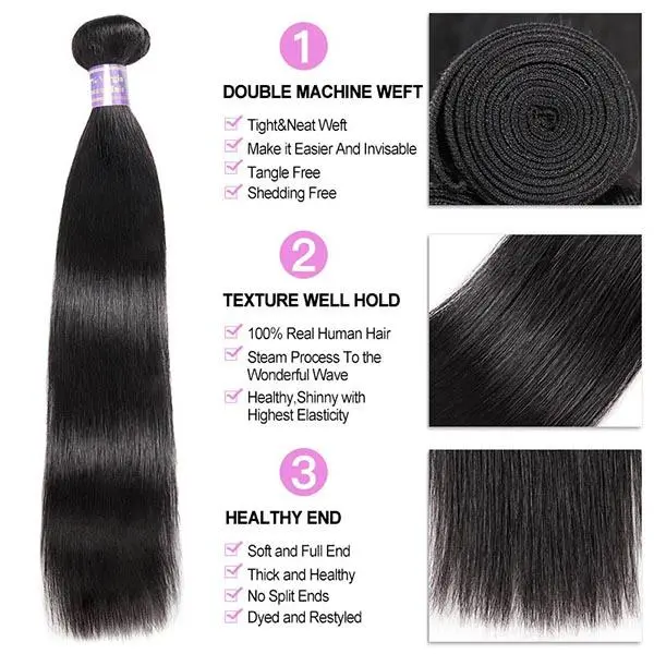 Eseewigs One Bundle Straight Virgin Human Hair Extension